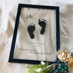 専用出品【クリアポスター 縦】フレーム付き 手形足形 命名書 バースデーポスター