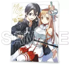 アクセル・ワールド、/川原礫 直筆サイン入りの店舗用棚プレート 川原礫/HIMA 直筆サイン入りカラー複製イラスト アクセル・ワールド