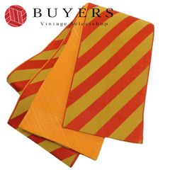 【中古】 半幅帯 ポリエステル オレンジ マスタード カジュアル 和装 呉服 和服 きもの レディース 女性