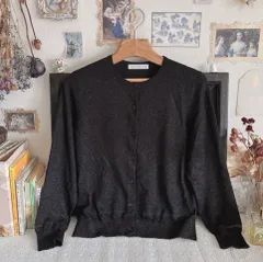 DoCLASSE　ラメ入りライン入りカーディガン