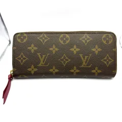【Louis Vuitton】 ルイ・ヴィトン ポルトフォイユ･クレマンス M60742 モノグラム キャンバス フューシャ ブラウン系 ピンク系 ラウンドジップ 長財布 財布 レディース 【中古】 USED-B 【9356】