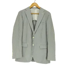 ユナイテッドアローズグリーンレーベルリラクシング UNITED ARROWS green label relaxing シアサッカーストライプテーラードジャケット メンズ  L