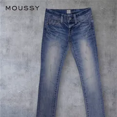 【美脚】MOUSSY マウジー ヴィンテージ ストレッチ スキニー ダメージデニムパンツ/24