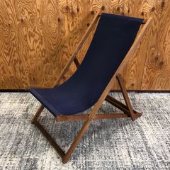 $【isst様専用】SOUTH WESTERN MFG ビーチチェア デッキチェア 折りたたみ式  ネイビー 木枠 直接引き取り歓迎！横浜市保土ヶ谷区