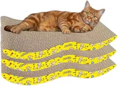 Ｙｕｎｉ　Ｍｕｎｉ＼ＨＡＶＡＬＵ 両面使えるYuni Muni つめとぎ 猫猫おもちゃ 段ボール 猫スクラッチャー M型 経済 耐久(ブラウン)