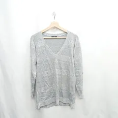 ◇ ⊂ INED イネド Vネック 長袖 ニット セーター サイズ13 グレー レディース E  【1502180035166】