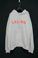 CELINE セリーヌ グラデーション ロゴプリント ホワイト L XLサイズ コットン１００％ ルーズ フーディ パーカー 2Y753670Qのサムネイル