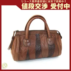 イビサ ハンドバッグ ブラウン レザー パイソン 中古