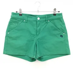 パーリーゲイツ ショートパンツ グリーン×ダークネイビー ティー装着可  レディース 2(L) ゴルフウェア PEARLY GATES