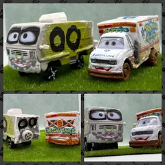 【新品】カーズ　ミニカー　ドクターダメージ＆アーヴィー　2台セット　モンスタートラックのサムネイル