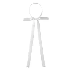 Allegra K スクールリボン 制服リボン リボンタイ 無地 ネクタイ ボウタイ 蝶ネクタイ 女子高校生 制服 ホワイト 144 x 1.8 cm