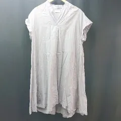 ◇ ◎ earth music&ecology スリットネック プルオーバー 透け感あり ロング ワンピース サイズFREE グレー レディース E  【1309250015260】