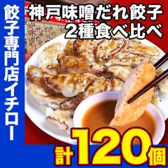 【神戸 名物餃子】 神戸味噌だれ餃子 2種 計120個 食べ比べセット【定番餃子 & しょうが餃子】 冷凍 生餃子 ぎょうざ ギョーザ 工場直送  神戸土産 神戸グルメ 大容量 業務用 訳あり 餃子パーティー イチロー餃子  敬老の日 お歳暮 ギフト