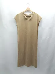 ◇ ⊂ My パール装飾 スリット入り ロング丈 ワンピース サイズ表記なし カーキ系 レディース E  【1502180049774】