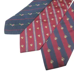 ブルックスブラザーズ BROOKS BROTHERS MAKERS 3本セット ネクタイ まとめ ワイドタイ レギュラータイ シルク 総柄 ゴールデンフリース サンタクロース ストライプ ビジネス 赤 紺 ■GY99 X