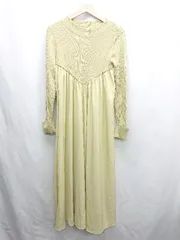 ◇ ⊇ CAPRICIEUX LE'MAGE 長袖 ロング ワンピース サイズF ライトグリーン系 レディース E  【1501230015073】