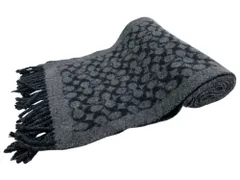 COACH (コーチ) シグネチャー バイカラー カミシヤ混 ウール マフラー CK715 グレー×ブラック ブランド/004