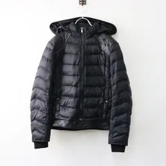 メンズ エディ期 2014AW サンローラン SAINT LAURENT レザーショルダー フードダウンジャケット 44/ブラック 脱着フード【2400014542691】のサムネイル