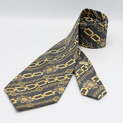 CHANEL シャネル ネクタイ ココマーク ゴールド チェーン柄 総柄