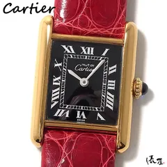 【極美品】カルティエ マストタンク SM 手巻き 黒文字盤 ヴィンテージ レディース Cartier 時計 腕時計 中古【送料無料】のサムネイル
