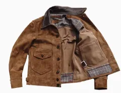 秋冬 新品　レトロ　本革  牛革スエード　メンズライダースジャケット 革ジャン S～5XL　ブラウン