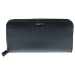 PRADA (プラダ) SAFFIANO BICOLO サフィアーノ ビコロ ラウンドファスナー レザーウォレット 2ML317 ブラック