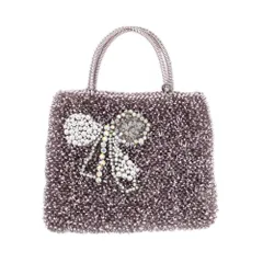 【天白】アンテプリマ ワイヤーバッグ ハンドバッグ ピンク系 リボン ワイヤー ビーズ 鞄 レディース