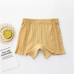 ☆ イエロー ☆ 110cm ☆ オーバーパンツ lypans スパッツ キッズ 女の子 1分丈 オーバーパンツ 幼稚園 保育園 小学生 子ども 子供 インナーパンツ インナー アンダー 見せパン 下着 肌着 パンツ アンダーショーツパンツ ペチパンツ