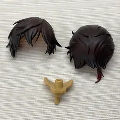 現状品　ねんどろいど 大倶利伽羅  刀剣乱舞-ONLINE- 髪パーツ　ヘアパーツのみ　写真にあるもののみ　茶髪　短髪　男の子　バラ売り不可