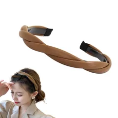 【人気商品】カジュアル ヘアバンド 大人っぽい ヘアアクセサリー レディース シンプル 痛くない 大人可愛い 髪飾り 無地 シンプル カチューシャ 人気 カジュアル PEACH まとめ髪 EZ (キャメル)