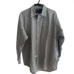 Z1532 Ralph Lauren ラルフローレン チェック柄シャツ グレー メンズ Lサイズ