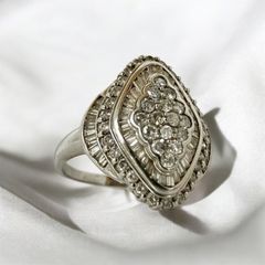 【F1696】中古品 Pt.900 ダイヤ付きプラチナリング D2.00ct 総重量約8.56g プラチナ リング ダイヤモンド ダイヤ ジュエリー 指輪 アクセサリー