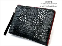 SALE☆ゴダンカイマンクロコ革 iPadタブレットPCケースクラッチ