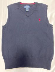 POLO RALPH LAUREN ラルフローレン　Vネック　ベスト　ネイビー　紺　ピマコットン size6  120 子供　キッズ　 セレモニー　フォーマル　冠婚葬祭　受験　発表会