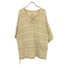 未使用 ロデオクラウンズ ボーダー柄 5分袖 ニット カットソー アイボリー系 RODEOCROWNS タグ付き レディース 古着 【240316】