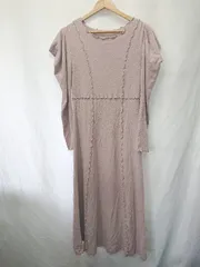 ◇ ⊇ snidel home スナイデル フリル 長袖 ロング丈 ワンピース ルームウェア サイズONE ピンク レディース E  【1409250033018】