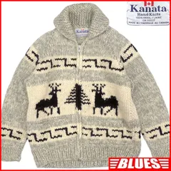 カウチン セーター kanata ニット XL カナダ製 カナタ ハンドニット グレー 鹿柄 カウチンセーターサイズXL一覧←SEULB屋着古← HN2220のサムネイル