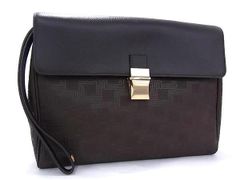 美品✨dunhill セカンドバッグ クラッチバッグ ロゴ レザー ブラウン 美品】dunhill ダンヒル クラッチバッグ セカンドバッグ PVC