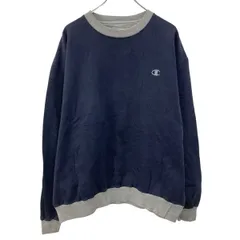 Champion 無地 スウェット トレーナー XL マルチカラー ネイビー×ライトグレー チャンピオン ツートーン 古着卸 アメリカ仕入 a709-5283