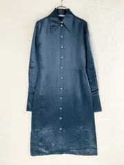 新品 Acne Studios 半袖ロングワンピース Acne Studios グレー ネイビー ストライプ 半袖 ロング