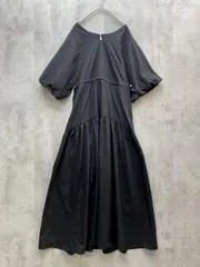 新品訳あり■INGNI イング 半袖 ロング ドロストギャザーバルーンスリーブ ワンピース sizeM/黒 ■◆レディース