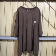362 Carhartt 半袖 ポケットTシャツ 4XL ブラウン ビッグサイズ カーハート ロゴ 古着卸 アメリカ仕入