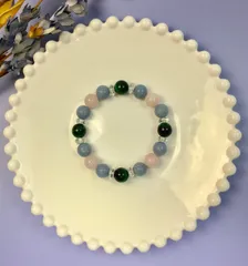 グリーンタイガーアイ&エンジェライト パワーストーン ブレスレット メンズ レディース 男性 女性 幸運 開運  [13] 