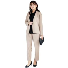 [SORITEAL] のびやか素材2点セットスーツ ジャケット パンツ レディース セレモニースーツ ビジネス 洗える UVカット 230413777