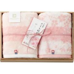 今治謹製 さくら紋織 桜染め フェイスタオル２枚セット 木箱入 SM2230 香典返し 御供 粗供養 詰め合わせ ギフト プレゼント 割引 景品 品物 新築祝い 結婚内祝い 出産内祝い ご挨拶 引っ越し 引越し 内祝い 写真入り メッセージカード のし