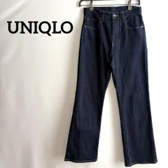ユニクロUNIQLO JEANSフレアデニム25ブルー青カジュアルパンツ