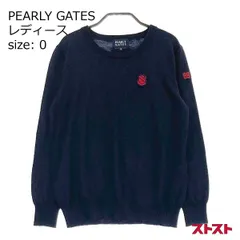 PEARLY GATES パーリーゲイツ ウール長袖ニット セーター ネイビー系 0 [240101149474]