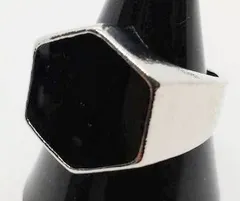 【３０号】六角形　シルバー　リング　指輪　ストリート　病み系　ロック　ゴスロリ　チューリップではない