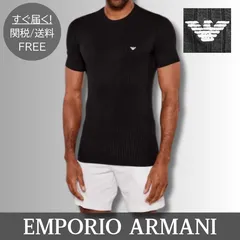 【新品】EMPORIO ARMANI リブ編み ロゴ Tシャツ