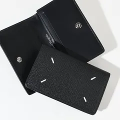 MAISON MARGIELA メゾン マルジェラ カードケース レザーカードホルダー SA3VX0005 P4745 レディース ユニセックス ブラック ロゴ 4ステッチ ミニ財布